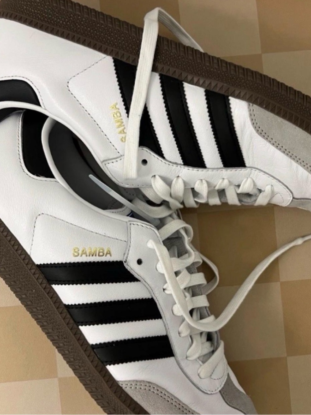 adidas Samba Sneakers in White, Black & Gray - Picture 3 of 8